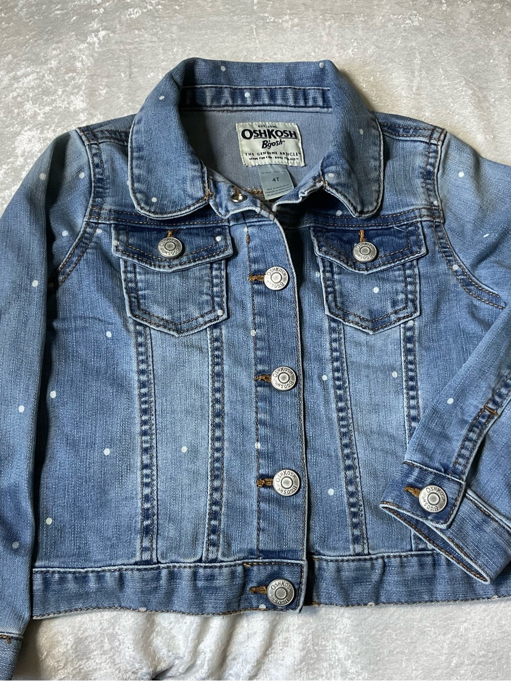 OshKosh B'gosh Light Blue Polka Dot Denim Jacket